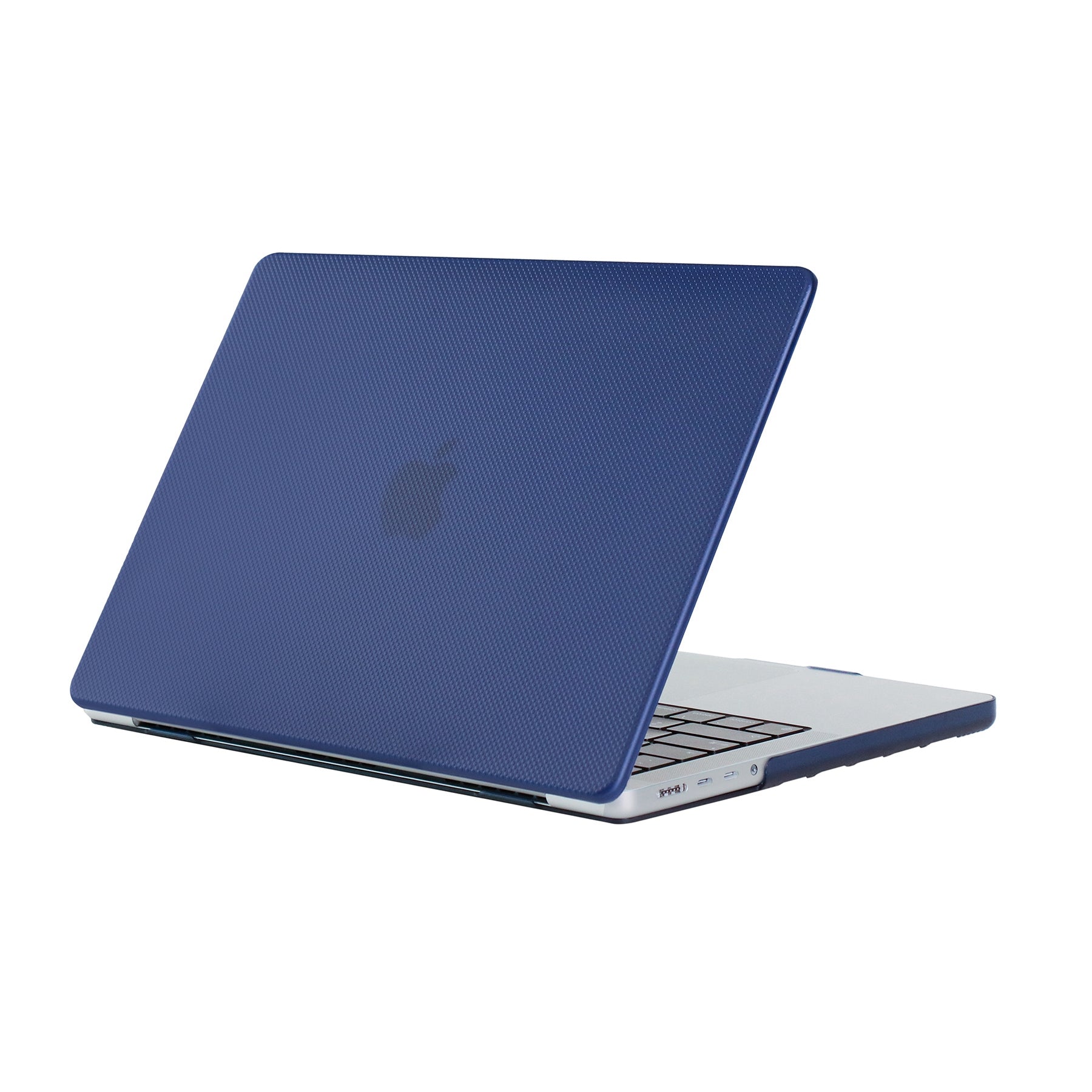 For MacBook Pro 16 inch (2021) A2485 Anti-Fingerprint Dot Texture Hard Laptop Cover Scratch-Resistant Hardshell Case with Foot Pad - Dark Blue For MacBook Pro 16 inch (2021) A2485 Anti-Fingerprint Dot Texture Hard Laptop Cover Scratch-Resistant Hardshell Case with Foot Pad - Dark Blue